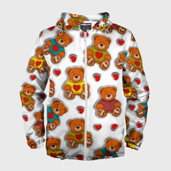 Мужская ветровка 3D Наклейки стикер мишки и сердечки
