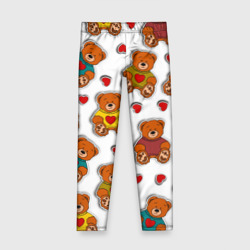 Детские леггинсы 3D Наклейки стикер мишки и сердечки