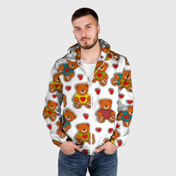 Мужская ветровка 3D Наклейки стикер мишки и сердечки - фото 2