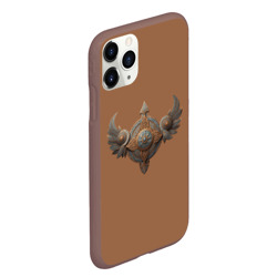 Чехол для iPhone 11 Pro Max матовый Защитный орнамент с крыльями из дерева - фото 2