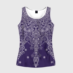 Женская майка 3D Фиолетовый узоры мандала