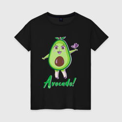 Милое авокадо девочка – Женская футболка хлопок с принтом купить со скидкой в -20%