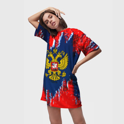 Платье-футболка 3D Россия краски герб - фото 2
