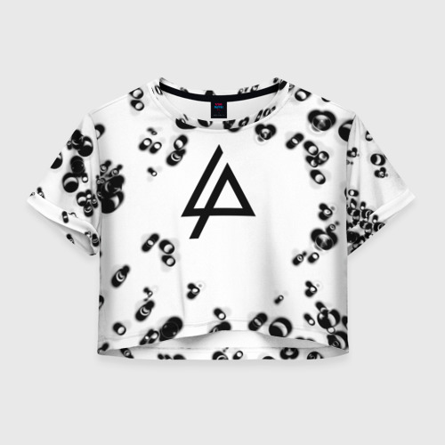 Женская футболка Crop-top 3D Linkin park краски текстура, цвет 3D печать