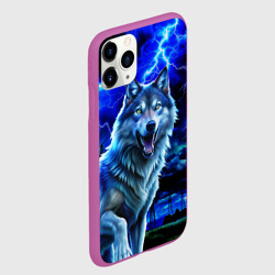 Чехол для iPhone 11 Pro матовый Грозовой волк с молниями - фото 2