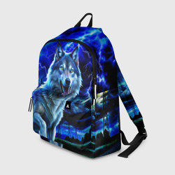 Грозовой волк с молниями – Рюкзак 3D с принтом купить