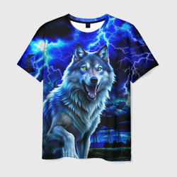 Грозовой волк с молниями – Мужская футболка 3D с принтом купить со скидкой в -26%