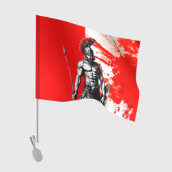 Гладиатор Спартак красно белые – Флаг для автомобиля с принтом купить