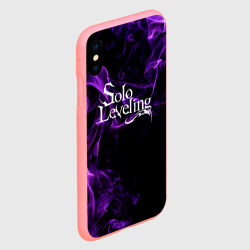 Чехол для iPhone XS Max матовый Поднятие уровня в одиночку - фиолетовое пламя - фото 2