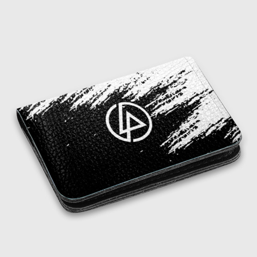 Картхолдер с принтом Linkin Park - black and white, цвет черный