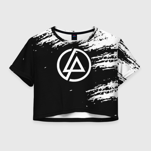 Женская футболка Crop-top 3D Linkin Park - black and white, цвет 3D печать