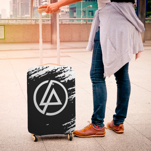 Чехол для чемодана 3D Linkin Park - black and white, цвет 3D печать - фото 4