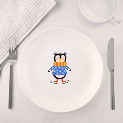 Набор: тарелка + кружка Пингвин фигурист - фото 2
