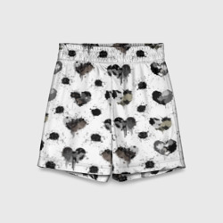 Детские спортивные шорты 3D Брызги и капли в форме сердечки