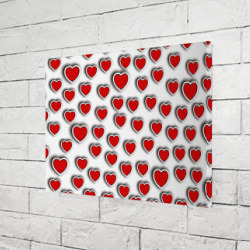Холст прямоугольный Стикеры наклейки сердечки объемные - фото 2
