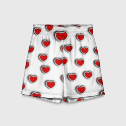 Детские спортивные шорты 3D Стикеры наклейки объемные сердечки