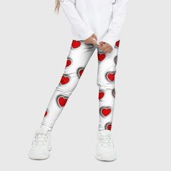 Детские леггинсы 3D Стикеры наклейки объемные сердечки - фото 2
