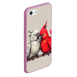 Чехол для iPhone 5/5S матовый Влюбленные попугаи 14 февраля - фото 2