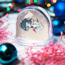 Игрушка Снежный шар Волк и волчица 14 февраля - фото 2