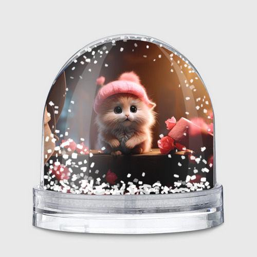 Игрушка Снежный шар Маленький влюбленный хомячок в шапочке