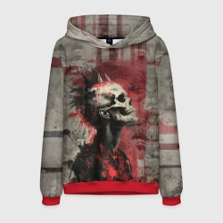 Мужская толстовка 3D Панк скелет с рогами 