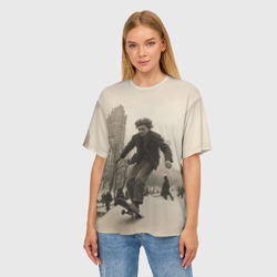 Женская футболка oversize 3D Ретро скейтбординг  - фото 2