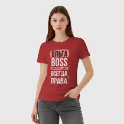 Женская футболка хлопок Босс Оля - всегда права - фото 2