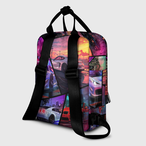 Женский рюкзак 3D с принтом GTA style cars, вид сзади #1