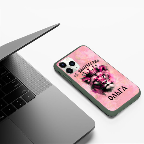 Чехол для iPhone 11 Pro матовый с принтом Её величество Ольга - львица, фото #5