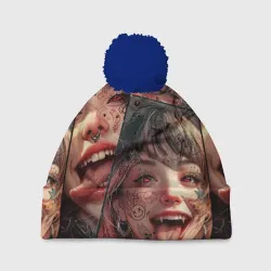 Шапка 3D c помпоном Demonic girl