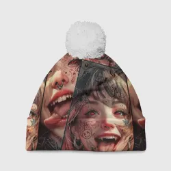 Шапка 3D c помпоном Demonic girl