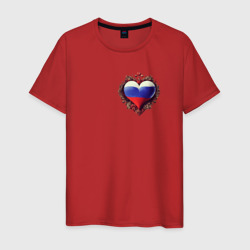 Сердце России – Мужская футболка хлопок с принтом купить со скидкой в -20%