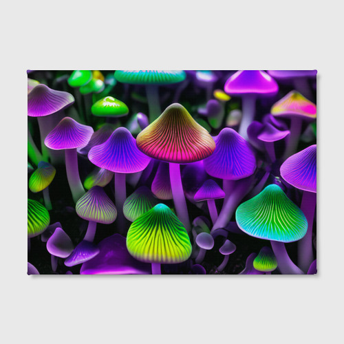 Холст прямоугольный Люминесцентные грибы , цвет 3D печать - фото 2