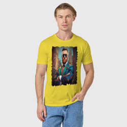Мужская футболка хлопок Конор Макгрегор на фоне города - фото 2
