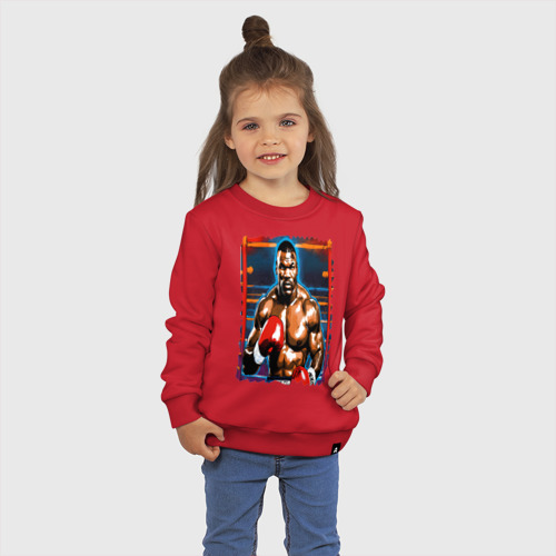 Детский свитшот хлопок Майк Тайсон на ринге, цвет красный - фото 3