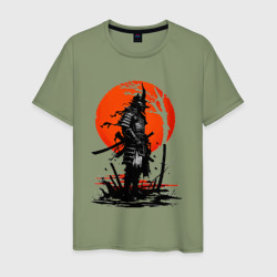Самурай воин Бусидо - восходящее красное солнце – Мужская футболка хлопок с принтом купить со скидкой в -20%