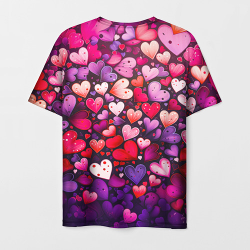 Мужская футболка 3D Множество сердец, цвет 3D печать - фото 2
