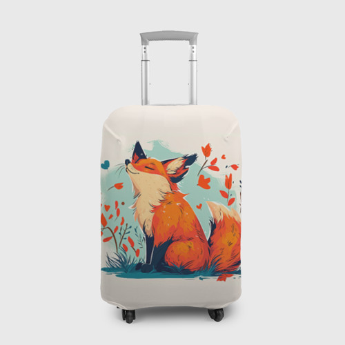 Чехол для чемодана 3D Влюбленная лисичка  14 февраля, цвет 3D печать