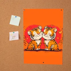 Постер Влюбленные львы и сердечки - фото 2