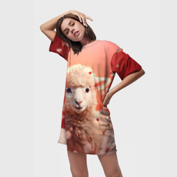 Платье-футболка 3D Милая влюбленная овечка - фото 2