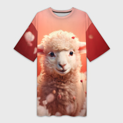 Платье-футболка 3D Милая влюбленная овечка