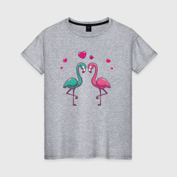 Женская футболка хлопок Flamingo love