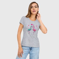 Женская футболка хлопок Slim Flamingo love - фото 2
