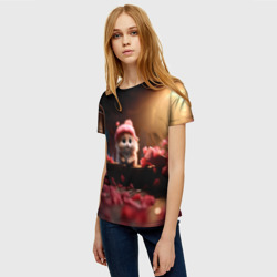 Женская футболка 3D Влюбленный хомячок 14 февраля - фото 2