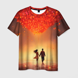 Мужская футболка 3D Влюбленная пара в день святого Валентина