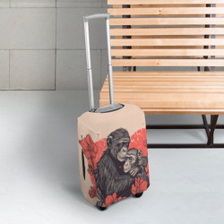 Чехол для чемодана 3D Влюбленные обезьяны 14 февраля - фото 2