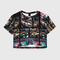 Женская футболка Crop-top 3D Japanese jdm art