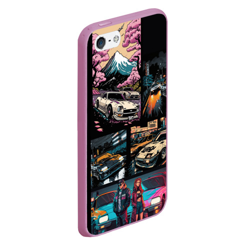 Чехол для iPhone 5/5S матовый Japanese jdm art, цвет розовый - фото 3