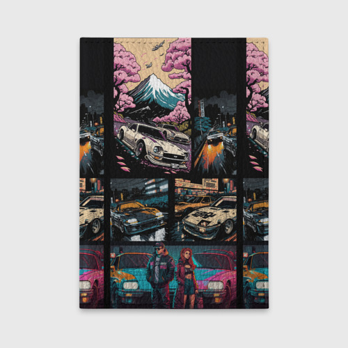 Обложка для автодокументов Japanese jdm art, цвет красный