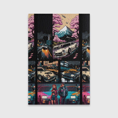 Обложка для паспорта матовая кожа Japanese jdm art, цвет красный - фото 2